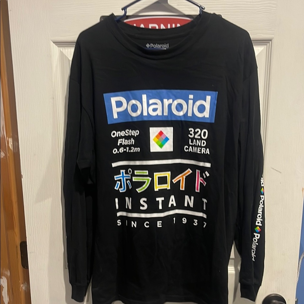 Polaroid Black Graphic Long Sleeve Tee